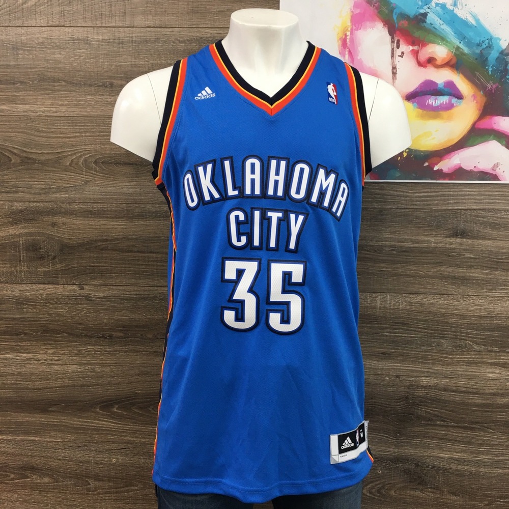 NEW Adidas NBA Oklahoma City Thunder Kevin Durant 35 Swingman Jersey Blue Mens M